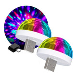 Setx2 Mini Focos Led Rgb Giratorio Bolichero Auto Usb 