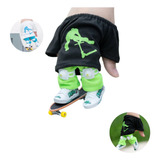 Finger Toy Kit Skate De Dedo Com Roupinha Joelheira Sapato 