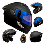 Casco Moto Negro Mate Nigth Vision Abatible Hro Aleron Dot