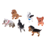 6 Unids 1/12 Figura De Perros Gatos En Miniatura Accesorios