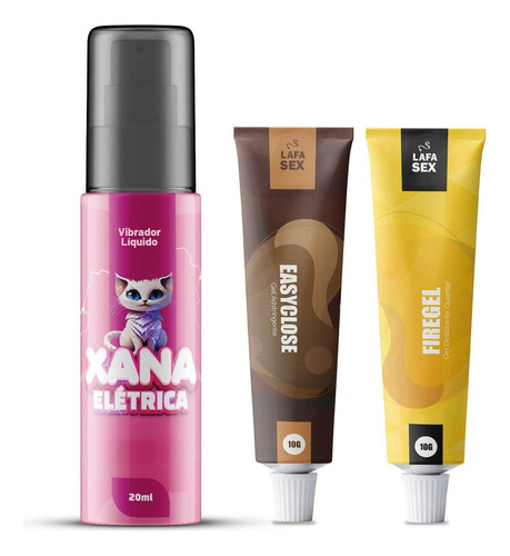 Kit Sexy Shop Xana Eletrica Vibrador Liquido Redutor Vagina