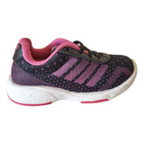 Zapatilla Deportiva Acordonada Fucsia, Negra Y Gris Talle 24