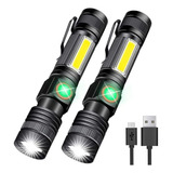 Usb Recargable, Led Magnético Super Led Táctico Con Cob 2000