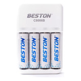 Bateria Beston Recargables A A X 4 Pack + Cargador