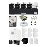 Kit Alarme Residencial S/ Fio E Kit Cftv 4 Câmeras Intelbras