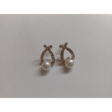 Aretes Diamantes Con Perlas