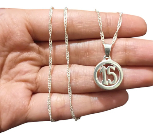 Conjunto Dije 15 Quinceañera Cadena A Elección Plata 925