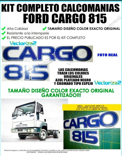 Kits Emblemas Ford Cargo 815 + Emblemas Cummins De Puertas Foto 4