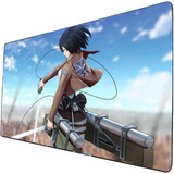 Mouse Pad Largo Mikasa Equipo De Maniobras Aot Anime 40x90cm