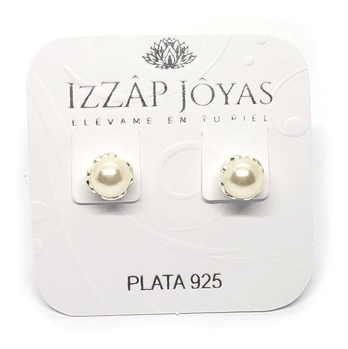 Aros Perlas Engarzadas  6mm Plata 925