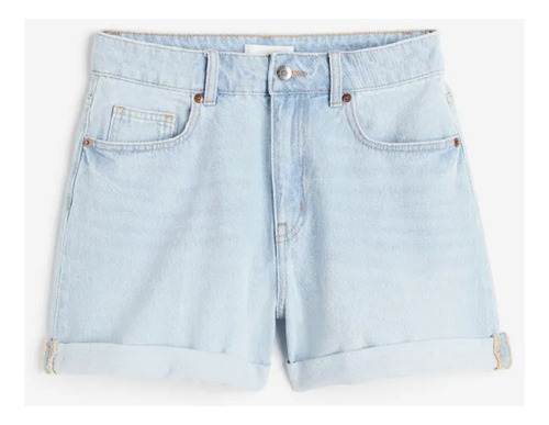 Short Jean H&m Mom Fit Cintura Alta