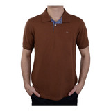 Camisa Polo Masculina Ogochi Essencial Slim Marrom - 007490