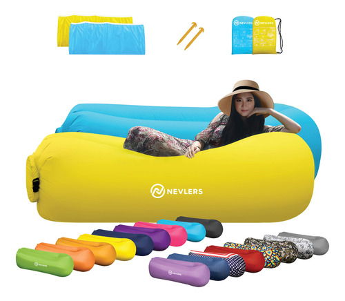 Nevlers Tumbona Inflable - Sofá Inflable Portátil Par#7 Tdac