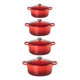 Kit Le Creuset 4 Panelas Redondas 20 22 24 E 26cm Cayenne