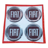 Logo Centro De Llanta  Fiat  Rojo  43mm Blister X 4