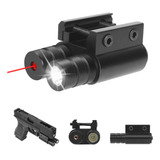 Lanterna Suspensa Tática Com Mira Laser Vermelha 20mm Trilho