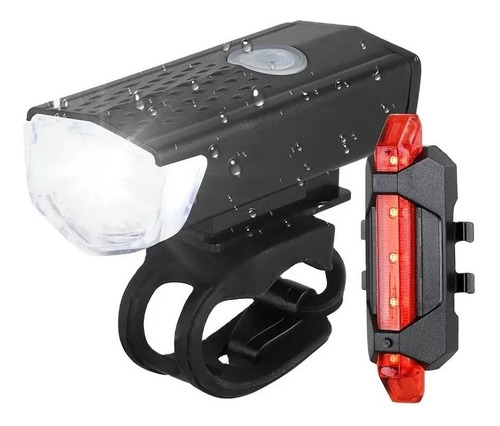 Kit Luces Usb Led Seguridad Bici Delantera Y Trasera Deporte