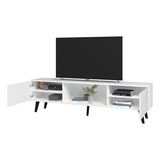 Mueble Rack Para Tv Estilo Moderno Blanco Midtown Concept