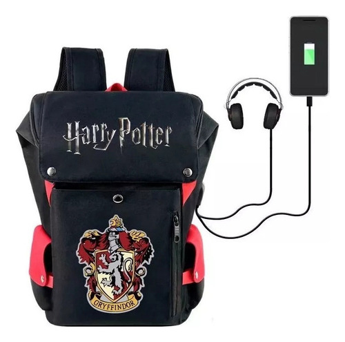 Mochila Harry Potter Con Conector De Audífonos, Puerto Usb 0