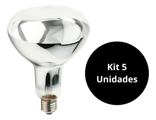 Kit 5 Und - Lampada Secagem Infravermelho Brasfort 250w 127v 110v