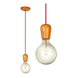 Colgante Vintage 1 Luz Con Floron Apto Led Madera 51010 Md 