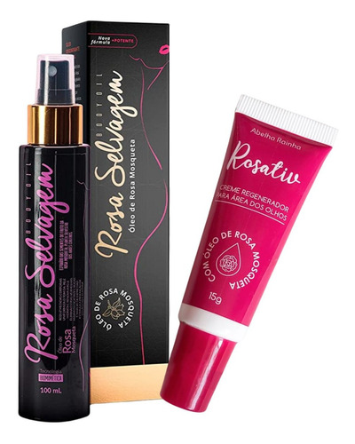 Clareador De Manchas Rosa Selvagem + Creme Combate Olheiras