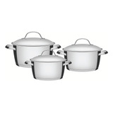 Jogo De Panelas 3pc Allegra Aço Inox Fundo Triplo Tramontina