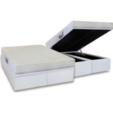 Cama Box Baú Queen: Colchão Espuma Herval D28 / Ag65 Fronti