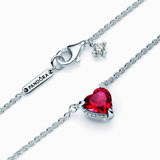 Collar Pandora Cadena Corazón Rojo Amor Plata Ale 925