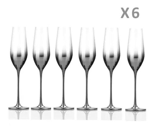 Set Copas De Vidrio Diseño Champagne 170ml X6