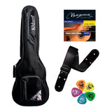 Funda Guitarra Clasica + Plumillas + Cuerdas Magma Gc 120 D