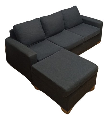 Sillon Sofa De 3 Cuerpos Con Puff Esquinero