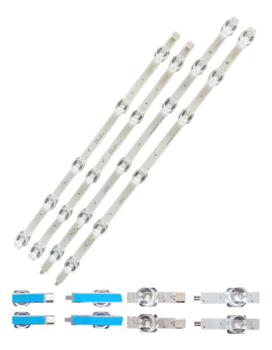 Kit 2 Barras Led 43s6500fs 43s6500 43s5300 Novo Em Aluminio