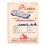 Compañía Transandina De Aviación Aviso Publicitario 1947