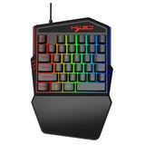 Teclado Gamer  Uma Mão 35 Teclas Com Back Led Rgb Nf Jogo Nf