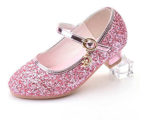 Zapatos Princess Crystal De Tacón Alto Para Niña