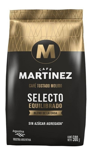 Cafe Martinez Molido Tostado Selecto 500g Sin Azúcar Agregada