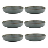 Set X 6 Ensaladera Bowl Porcelana Filo Envejecido 19 Cm