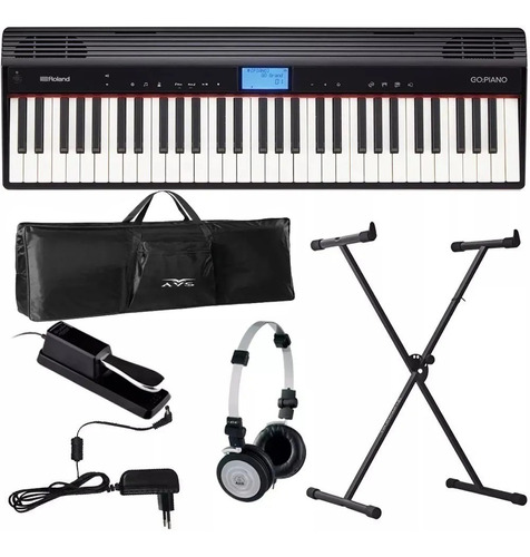 Piano Digital 61 Teclas Go 61p Roland Bluetooh Go61p + Kit