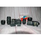  Canon Eos Rebel T5 Kit + 3 Lentes + Flash