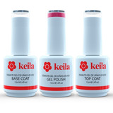 Base + Top + Esmalte Semipermanente Uñas Keila Uv Led Gel