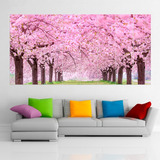 Cuadro Poliptico Arbol De Sakura Paisaje Xxl Art 192x100cm