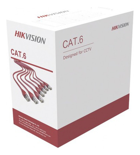 Cable Utp Cat6 Cca Unifilar 305m Ds-1ln6u-w/cca Hikvision