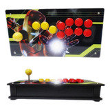 Controle Arcade Dual Comando E Hitbox - Iron Man Com Led