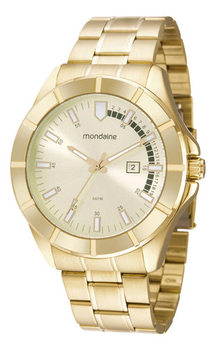 Relógio Mondaine Masculino Dourado Original Moderno Casual