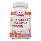 Aceite Keto Krill 500 Mg Con Omega-3 Epa, Dha, Astaxantina Y