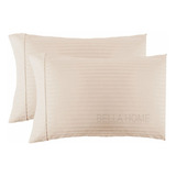 Funda Para Almohada 50x90 Cm X 2 Unidades Color Beige