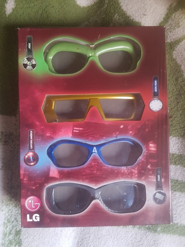 Lentes LG Avengers 3d Capitan América, Thor,  Hulk, Iron Man