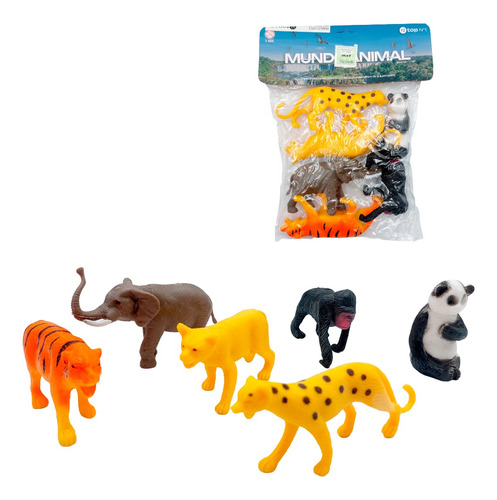 Set Animales De La Selva Engomados X 6 Piezas Coleccion 