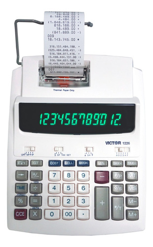 Calculadora Victor 1226 Con Impresión Térmica, 12 Dígitos